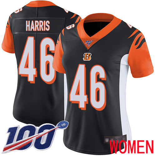 Cincinnati Bengals Limited Black Women Clark Harris Home Jersey NFL Footballl 46 100th Season Vapor Untouchable